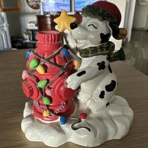 Anco Adorable Antics Figurine Dog With Christmas Lights Santa's Club List Vtg